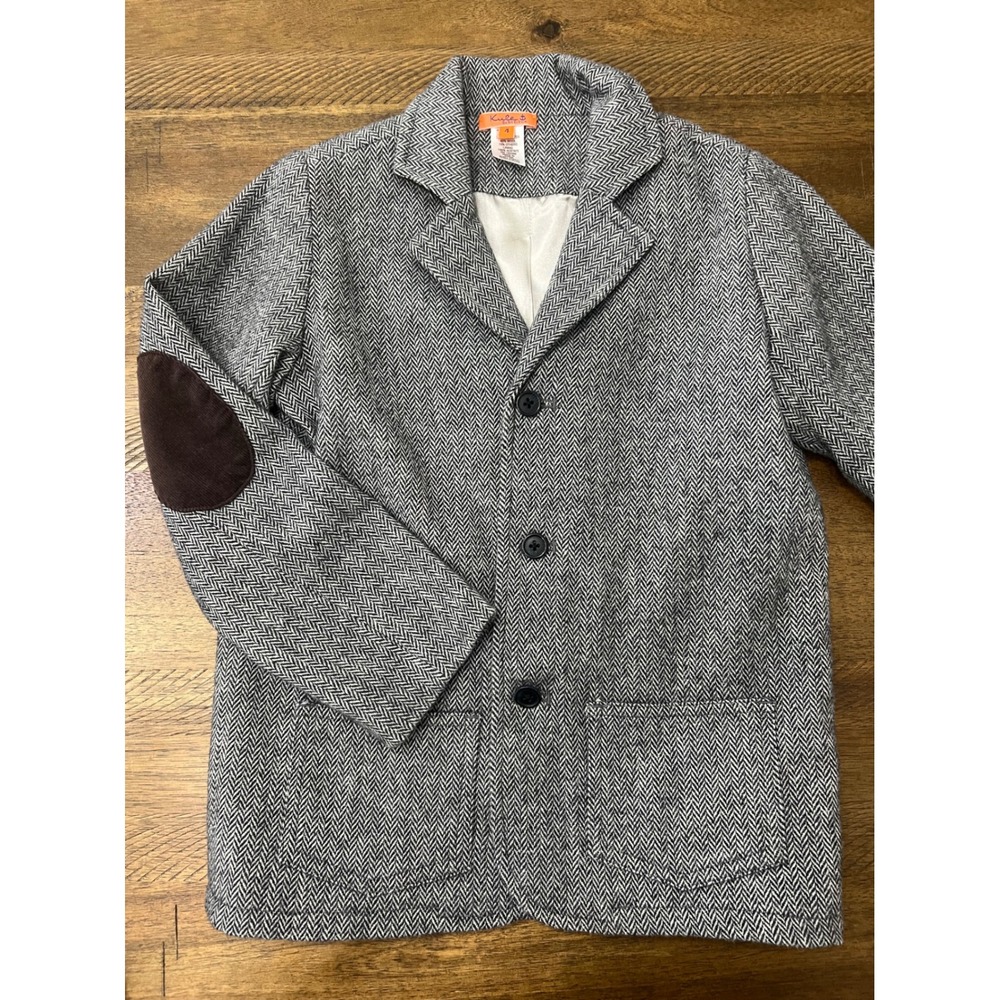 KULE - Boys herringbone jacket with elbow details - size 4